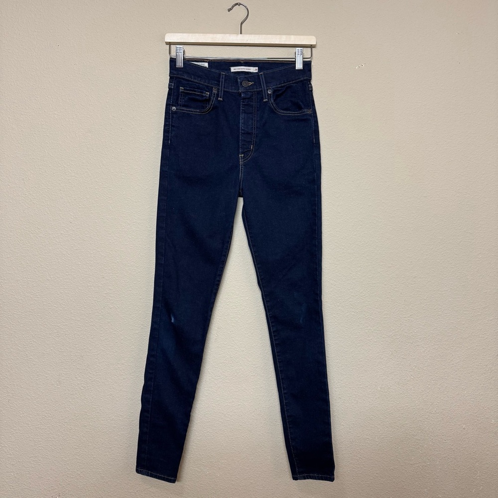 Levi's pants women 28 cotton blend high rise skinny jeans denim blue